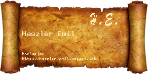 Haszler Emil névjegykártya